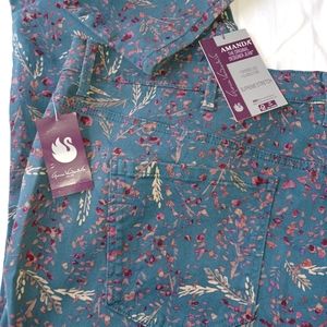 NWT Gloria Vanderbilt Amanda Cerulean Botantic Stretch Jean 24w